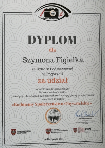Dyplom dla Szymona Figielka