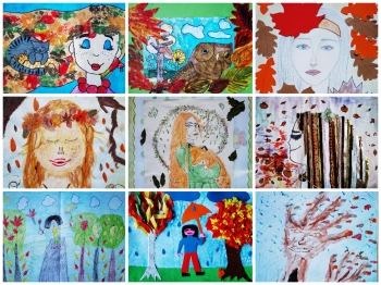 ,,Portret w jesiennym nastroju'' - ludzie, drzewa i sowa